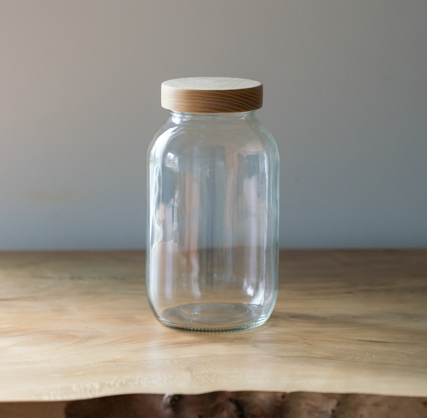 Mason Style Storage Jar with Wood Lid