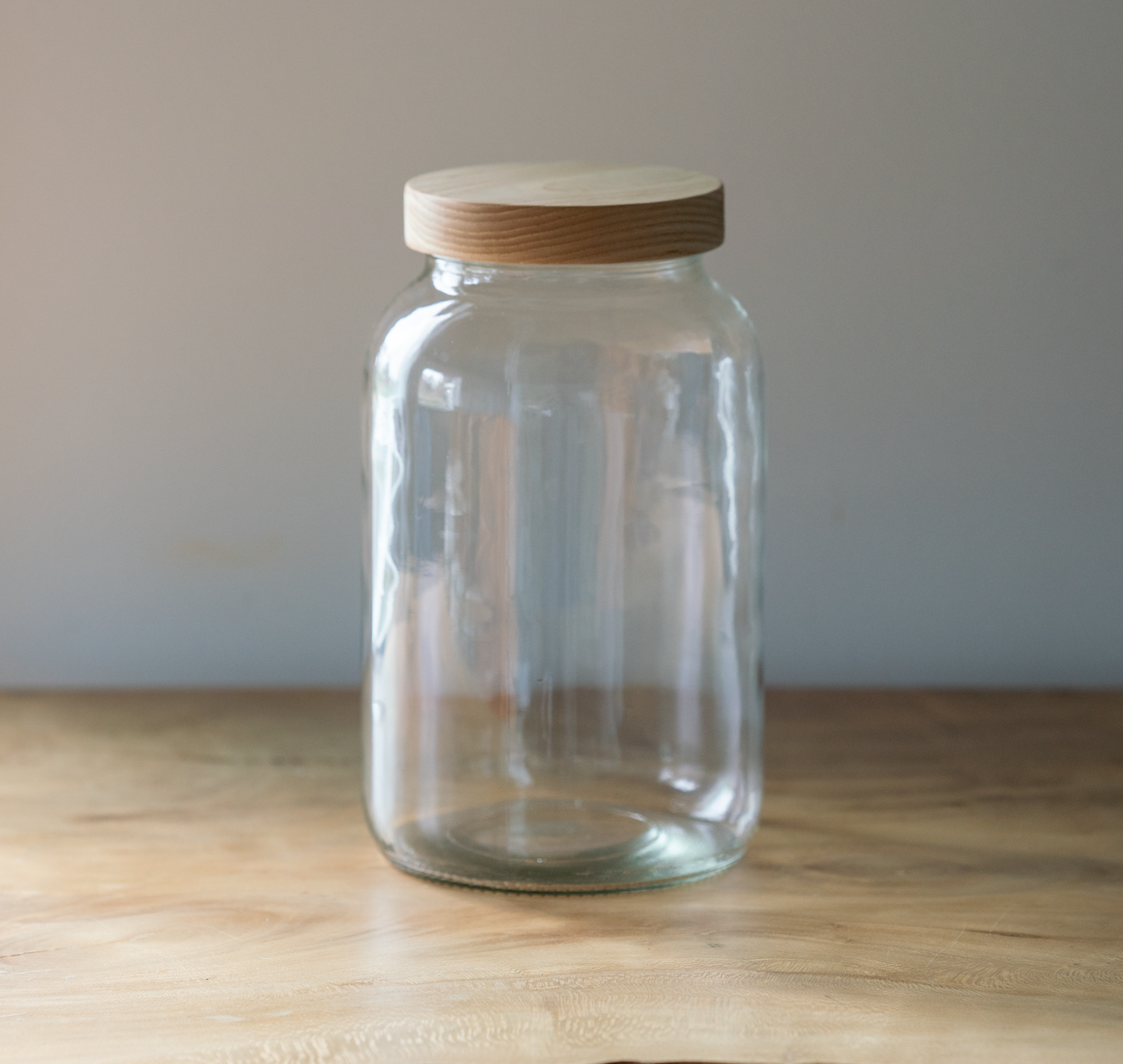 Mason Style Storage Jar with Wood Lid