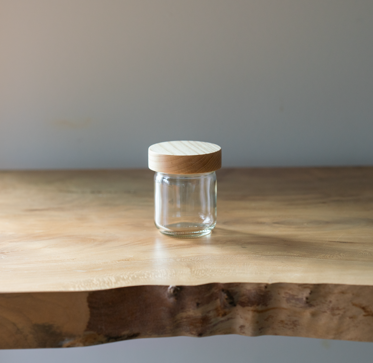 Mason Style Storage Jar with Wood Lid