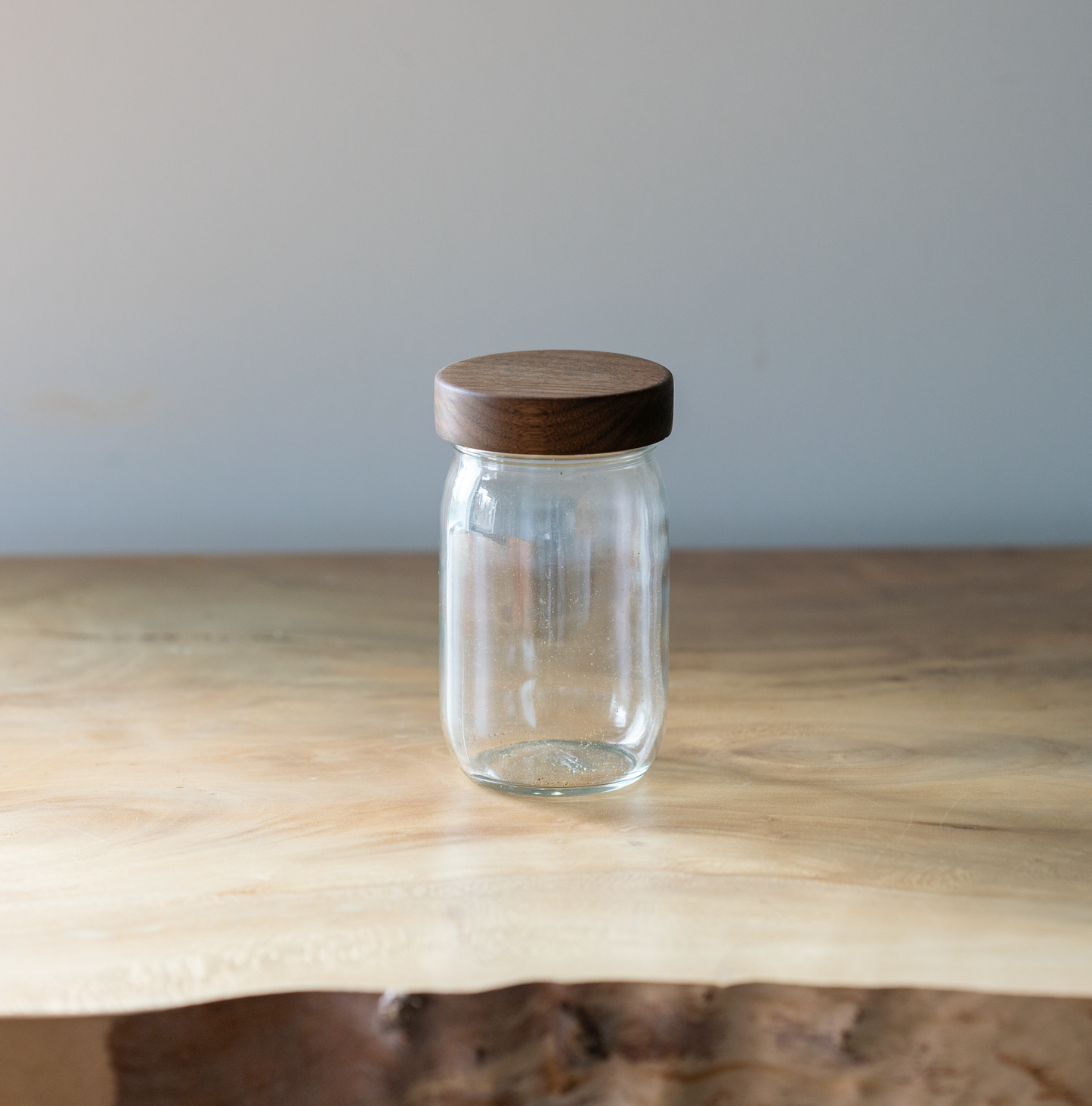 Mason Style Storage Jar with Wood Lid