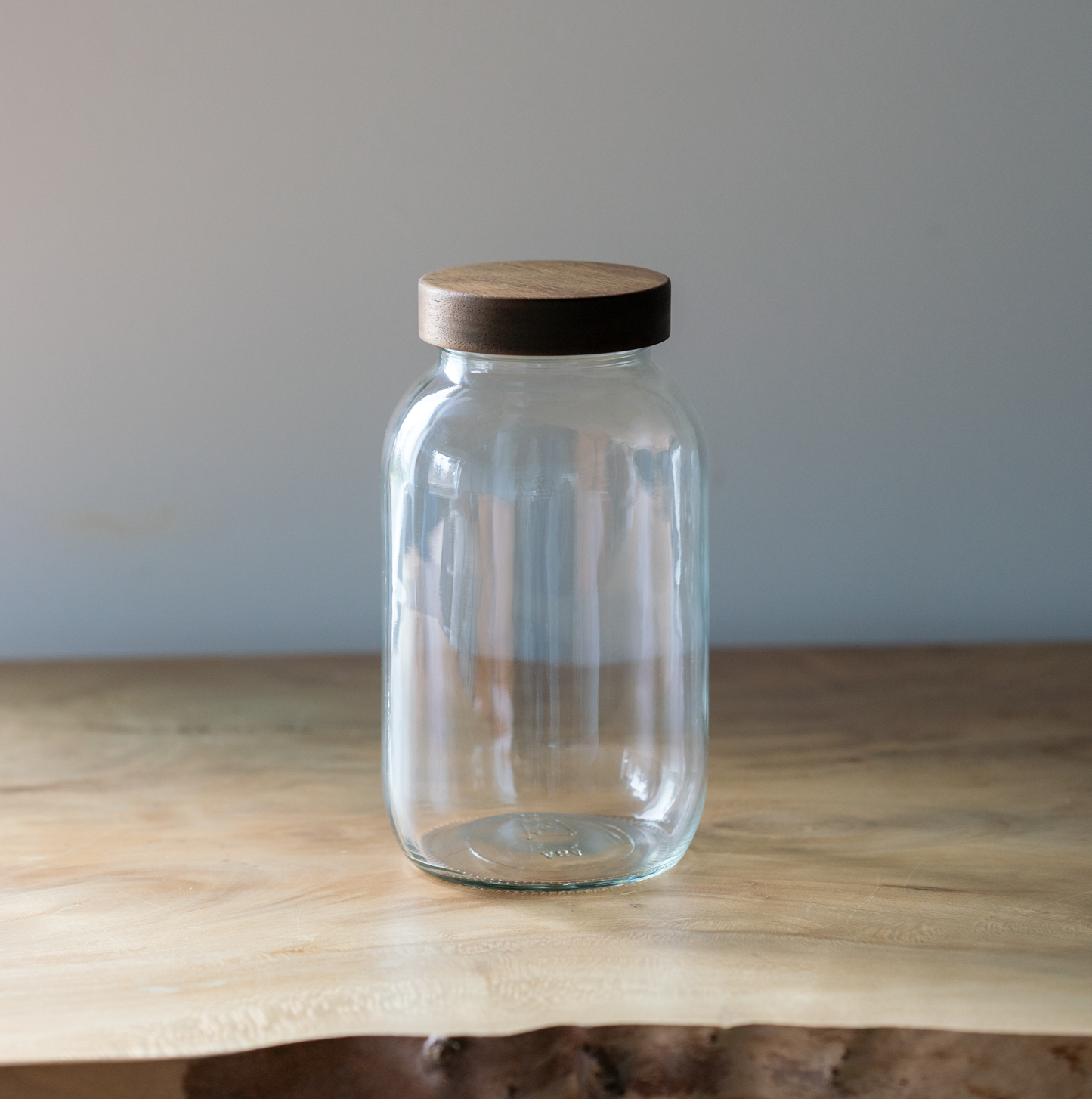 Mason Style Storage Jar with Wood Lid