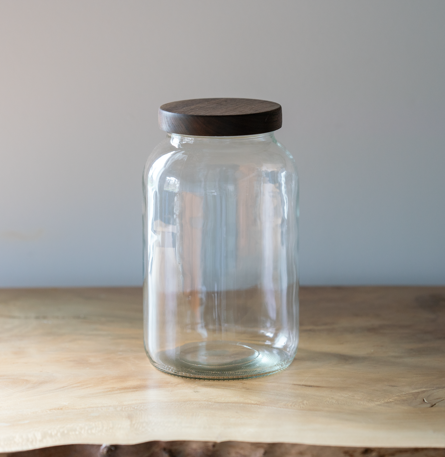 Mason Style Storage Jar with Wood Lid