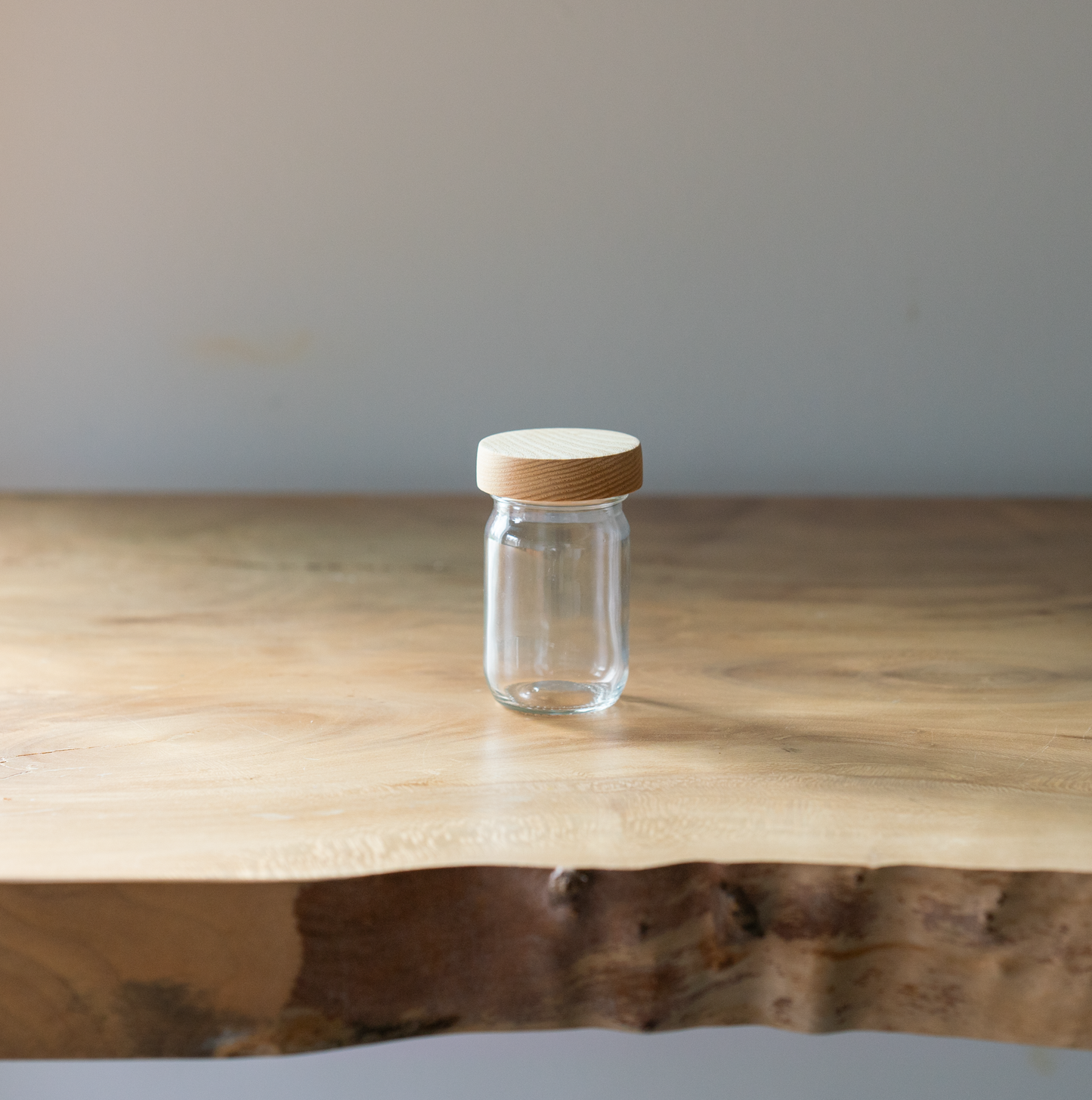 Mason Style Storage Jar with Wood Lid