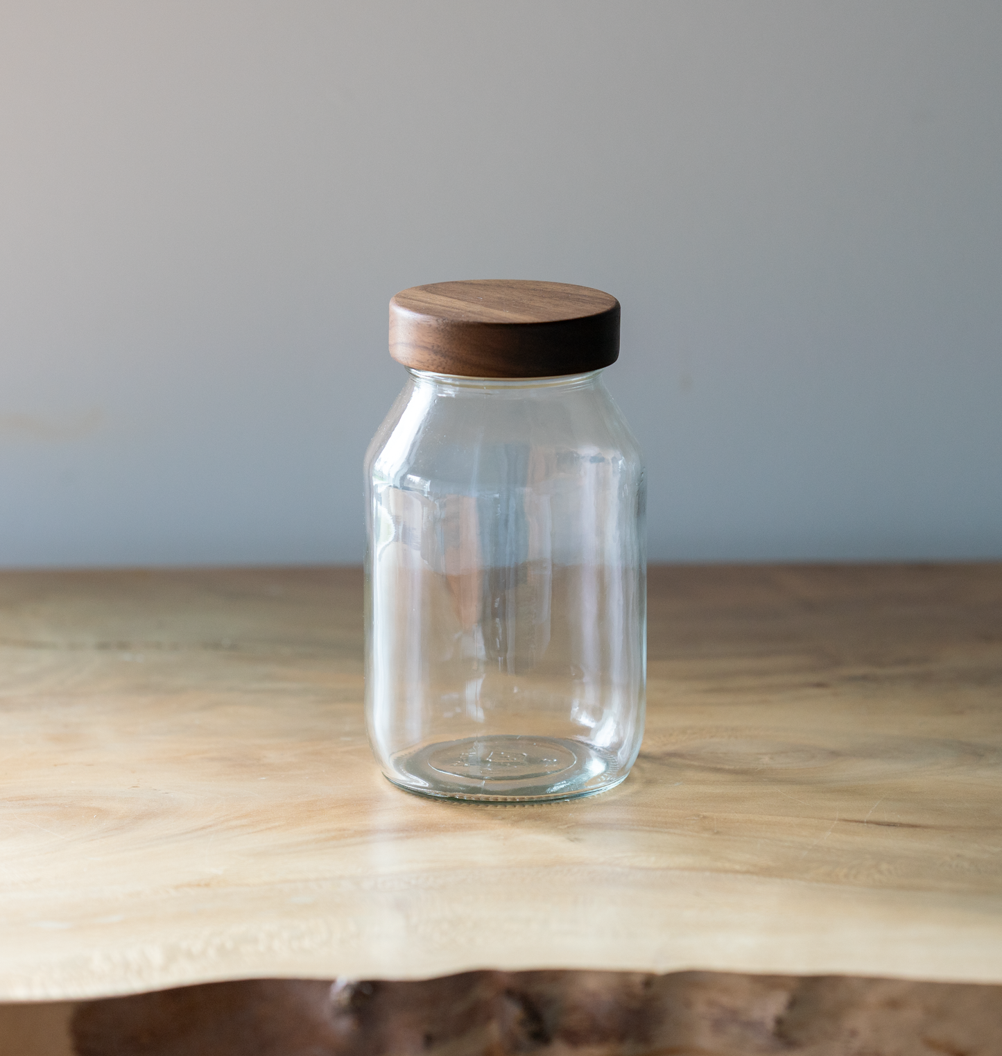 Mason Style Storage Jar with Wood Lid
